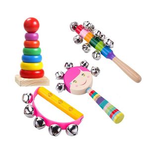 Musikinstrument Spielzeug für Kinder, Holz Percussion Instrument Set Baby Spielzeug Geschenk für Kleinkinder Kinder Vorschule Kinder 4-piece set(Zufällige Farbe)