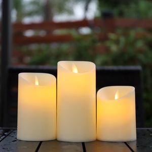SALCAR 3er Set Kerzen LED Weihnachtskerzen Kabellos Batterie Kerzenleuchter, Dekoration für Advent, Weihnachten mit warmweißem Licht