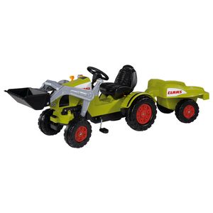 BIG - Claas-Celtis Loader mit Trailer, Traktor mit Anhänger für Kinder von 3 bis 6 Jahren bis 50 kg, grün