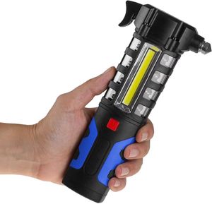 Taschenlampe KFZ Notfall Hammer LED Signal Warnleuchte Unfall Hilfe SOS Notlicht