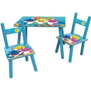 BABY SHARK obdĺžnikový stôl 41,5 x 61 x 42 cm + 2 stoličky 49,5 x 31 x 31,5 cm pre deti