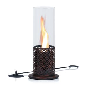 Zelsius Tischkamin für Indoor und Outdoor mit wirbelnder Flamme | Kupfer | Ø 20 x 50,5 cm | Ethanol