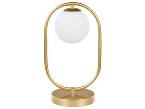 BELIANI Tischlampe Gold Weiß aus Metall Glas Rund Kugel Form Nachttischlampe Tischleuchte für Schlafzimmer Wohnzimmer Flur
