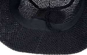 styleBREAKER Damen Fischerhut aus luftig gewebtem Papierstroh, Faltbarer Knautschhut, Sonnenhut, Bucket Hat 04025032, Farbe:Schwarz