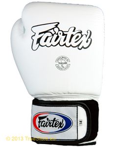 Fairtex Boxhandschuhe Leder Tight Fit (BGV1),Weiß 14 Unzen