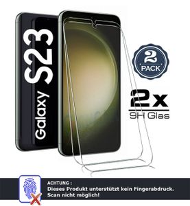 2x Samsung Galaxy S23 5G - Panzerglas - Vollkleber! Panzerfolie Schutzglasfolie Displayschutzglas Echt Glas Schutz Folie Display Glasfolie 9H 2 Stück
