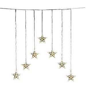 Konstsmide - LED Lichtervorhang mit 7 Sternen, 35 warm weiße Dioden, 24V Außentrafo, transparentes Kabel ; 1243-103