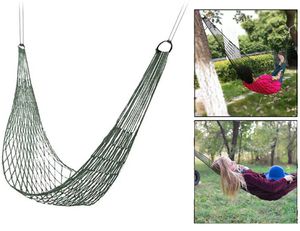 Tragbar Nylon Hängematte Große Ineinander greifen Netz Schlafenbett Outdoor Garten Reisen Camping