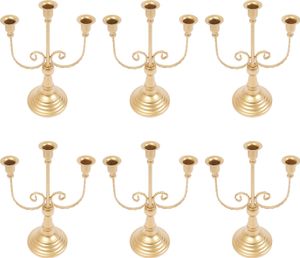 6x Kerzenhalter  Tisch  Kerzenständer Gold