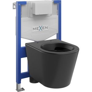 Mexen WC podomítkový set Felix XS-F stojan s WC mísou Rico, Matná černá - 6803372XX85