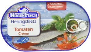 Rügenfisch Heringsfilet in zertifizierte Tomaten Creme Soße 200g