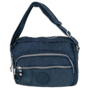Bag Street leichte Nylon Tasche Damenhandtasche Schultertasche blau navy OTJ227B