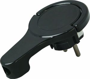 KOPP Schuko Stecker extraflach Flachstecker Winkelstecker schwarz