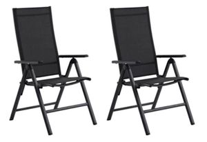 COUNTRYSIDE® Vysoká židle Houston Aluminium, černá/antracitová Sada 2 kusů
