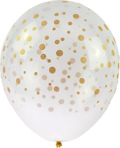 Balony transparentne z nadrukiem konfetti 30cm 5sz