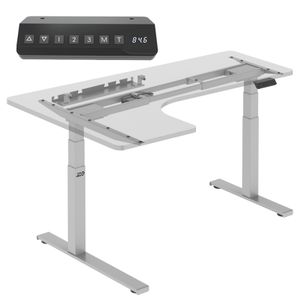 Sitz-Steh-Schreibtisch Eckschreibtisch Tischgestell Elektrisch Höhenverstellbarer Schreibtisch bis 125kg Bürotisch ohne Tischplatte