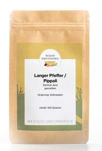 Langer Pfeffer - Pippali, gemahlen. Der unverwechselbare Langpfeffer aus Indonesien, sorgsam gemahlen