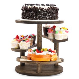 Yorbay Cupcake-Turm-Ständer mit 4 Etagen für 50 Cupcakes, Holz-Kuchenständer Cupcake-Display für Geburtstag für Weihnachten,Hochzeit,Teeparty