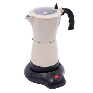 Espressokocher 300 ml Elektrische Kaffeemaschine Espresso-Kocher 6 Tassen (Reisweiß)