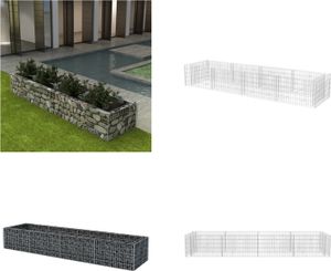 vidaXL Podłoże gabionowe stalowe 360×90×50 cm - Podłoże gabionowe - Podłoża gabionowe - Donica gabionowa - Donice gabionowe