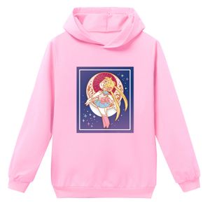 Sailor Moon Hoodie Kapuzenpullover Kinder Langarm Sweatshirt Kapuzenpullover, Rosa, Größe: 150