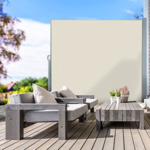 Seitenmarkise ausziehbarer Sicht & Windschutz Breite: 300 cm Höhe: 180 cm Beige Seitenmarkise ausziehbarer Sicht & Windschutz Breite: 300 cm Höhe: 180 cm Beige