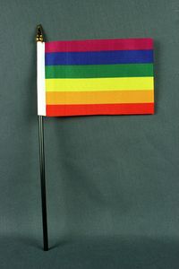 Flagge am Stab Regenbogen 10x15 cm Handflagge Stockflagge Fähnchen