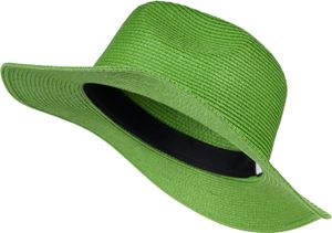 styleBREAKER Damen Panama Sonnenhut, Strohhut, Schlapphut, Faltbarer Knautschhut, Sommerhut, Fedora Hut 04025041, Farbe:Grün