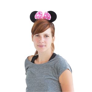 Oblique Unique Haarreif Haarreifen Maus Mouse Ohren Schleife Fasching Karneval - rosa