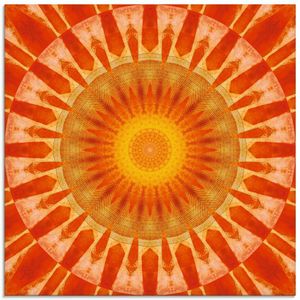 ARTland Glasbild Mandala Sonnenuntergang Größe: 50x50 cm