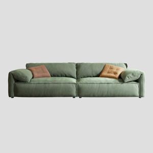 Qian Italienisch Sofa Kunstleder Stoff Lazy Susan individuelle Glättung 270*105*80cm Kunstleder