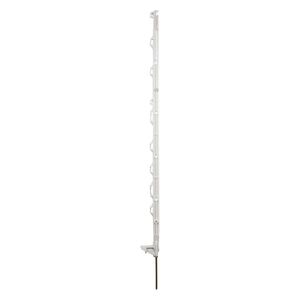 horizont Weidezaunpfähle 108cm, Kunststoffpahl mit Ösen für Bänder, Seile, Litzen, 5 Stück, weiß