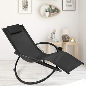COSTWAY Schaukelliege tragbar Liegestuhl Outdoor klappbare Relaxliege mit Abnehmbarer Kopfstütze & Getränkehalter für Camping Schwarz