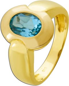 Ring Gelbgold 585 azurblauer Solitär Aquamarin 1.65ct.  17