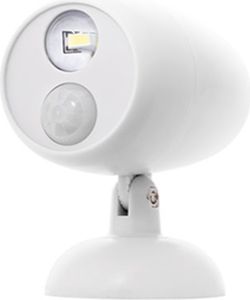REV LED Spotstrahler mit Bewegungsmelder + Wandhalterung batteriebetrieben Weiß