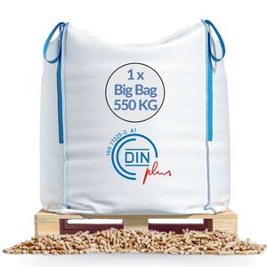 Holzpellets Big Bag 550 kg  - DINplus A1 Zertifiziert aus 100% naturbelassenes Kiefernholz
