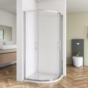 80x80x185cm Viertelkreis Duschkabine Duschabtrennung ESG Glas Ohne Duschtasse