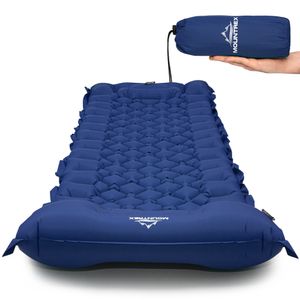 MOUNTREX Isomatte - Outdoor, Camping Luftmatratze - Ultraleicht & Kleines Packmaß (700g) - Aufblasbare Matratze, Schlafmatte mit Fußpumpe - Faltbar (Blau)