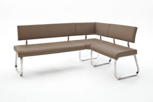 MCA furniture Eckbank Arco - Leder Cappuccino - Edelstahl