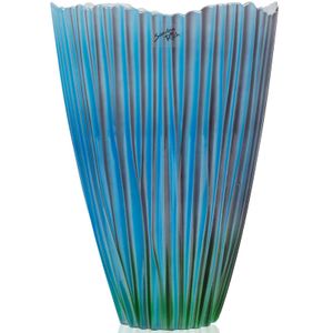 BLUE BLOSSOM vase - türkis - 20,5x20,5x30cm - Glas