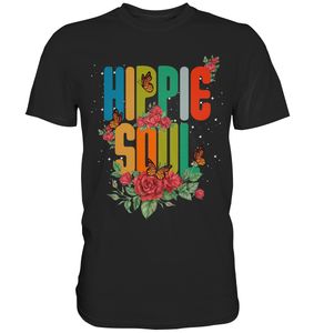 Frauen Hippie Schmetterling T-Shirt – Black / XL