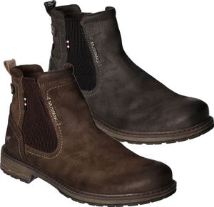 Mustang Herren Stiefelette Boot Reißverschluss Stretch 4157-608, Größe:46 EU, Farbe:Braun