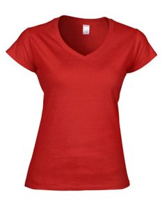 Softstyle LadiesŽ V-Neck Damen T-Shirt - Farbe: Red - Größe: XL