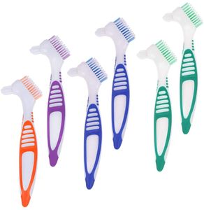 6 Stücke Prothesenbürste, Zahnbürste für Prothesen Falsche Zähne,  Hygienic Prothesenreinigungsset für die Restaurative Pflege - Mehrschichtborsten und Esrgonomische Gummigriffe