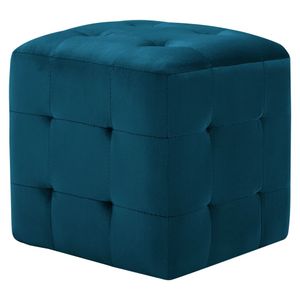 vidaXL Pouf 2 Stk. Blau 30x30x30 cm Samtstoff