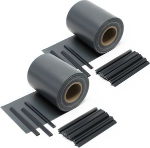 Sichtschutz Streifen, 70mx19cm Anthrazit aus PVC 650g/m², mit 40 Clips, Zaunfolie Sichtschutz Streifen, 70mx19cm Anthrazit aus PVC 650g/m², mit 40 Clips, Zaunfolie