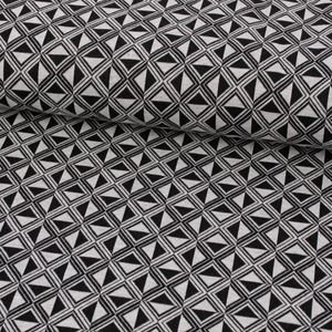 Bekleidungsstoff Viskose Jacquard Dreiecke Rauten hellgrau schwarz 1,45m Breite