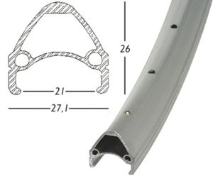 RODI Felge "Airline 1" 19-622 (28" x 1,75), 36 Loc silber eloxier