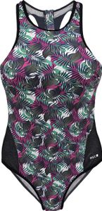 BECO the world of aquasports Badeanzug Jungle Dream mit Backzipper und schimmernden Lurex-Einsätzen schwarz-bunt 36 B