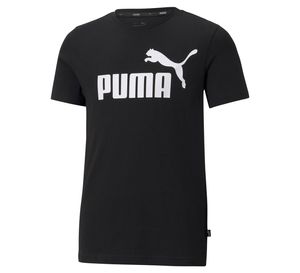 PUMA Jungen T-Shirt - Baumwolle, einfarbig, Logo-Print, Rundhals Schwarz 164